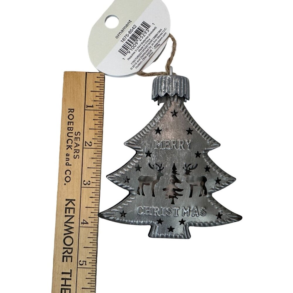 Christmas Ornaments Handmade Holiday Alpine‎ Lodge Set Of 3 Rustic Deer Tree NEW - Picture 4 of 14